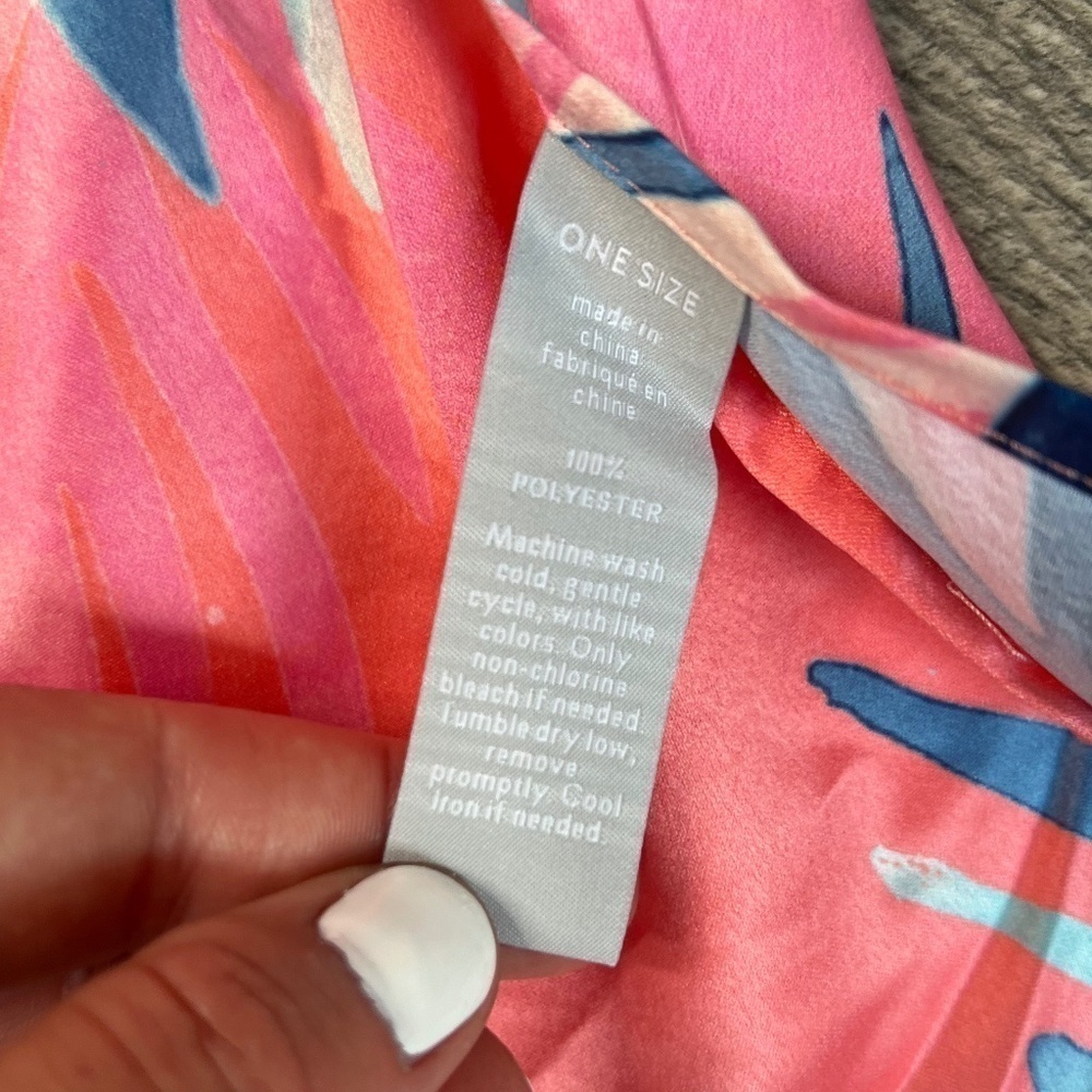 Nordstrom NWT Print Ruana Kimono Duster Swim Cover Up One Size Coral Summer - Picture 5 of 11